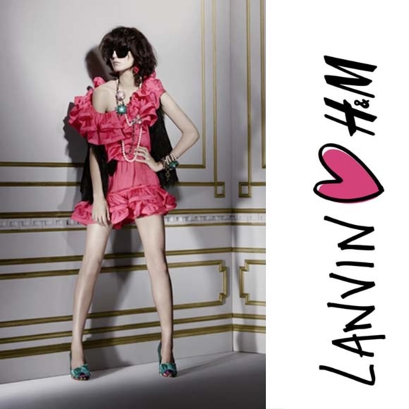 LANVIN x H&M GREEN FLORAL PUMP SATIN BOW - Picture 2 of 10